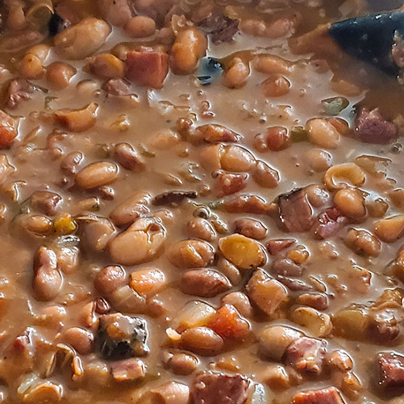 Cowboy Beans with Leftover Brisket