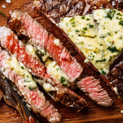 Rib-Eye Steaks with Herb Butter