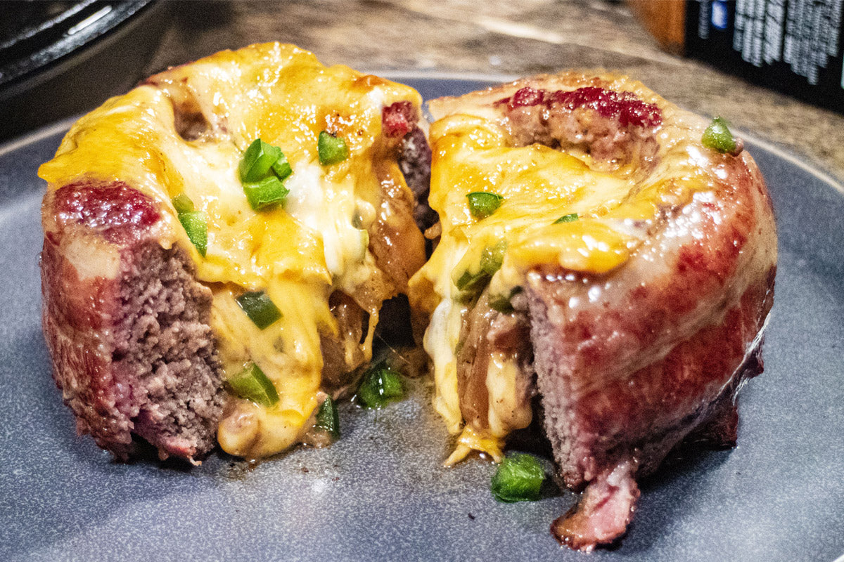 Barbecue Stuffed Beer Can Burgers