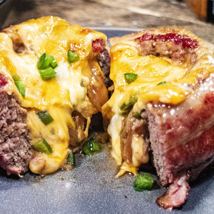 Barbecue Stuffed Beer Can Burgers