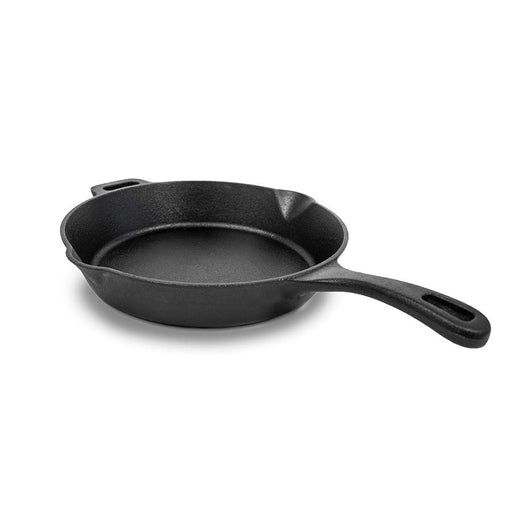 All black cast iron skillet