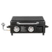 Pit Boss Sportsman Portable Tabletop 2-Burner Griddle. All black with silver handlebar