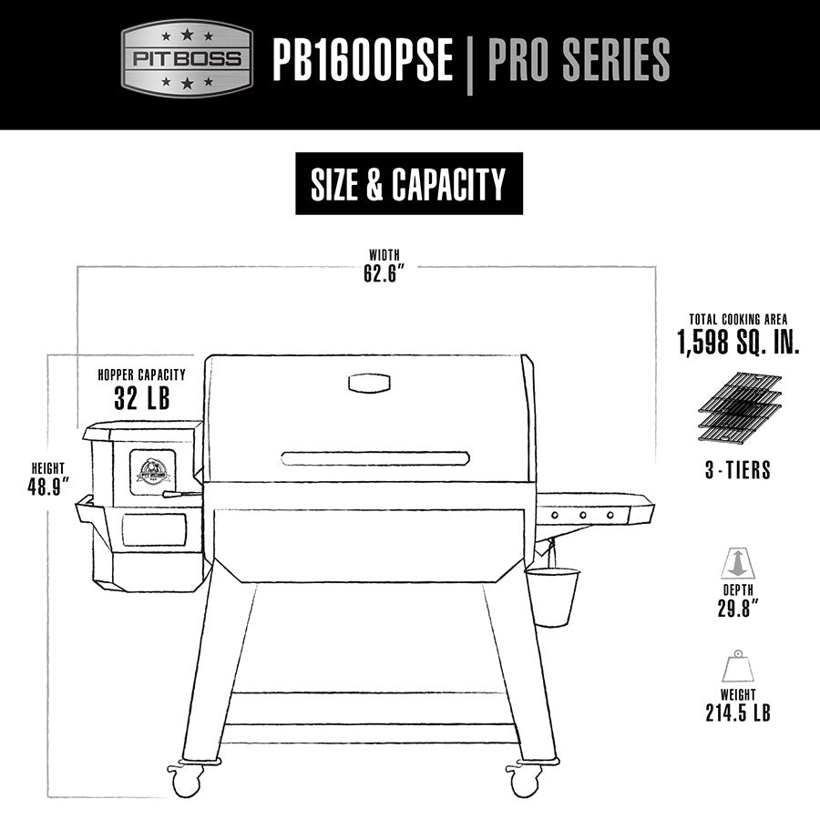 Pro Series 1600 Elite PSE Wood Pellet Grill