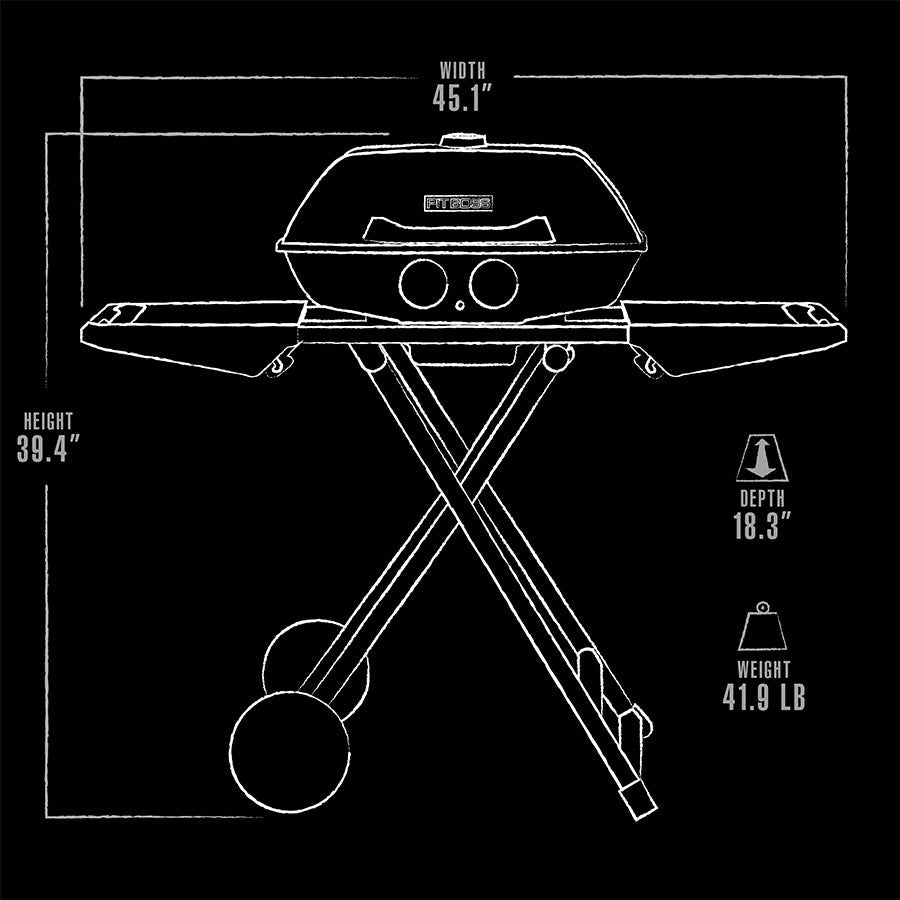 Exterior dimensions portable grill