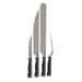 4-Piece BBQ Knife Set. Blac handles with silver blades.