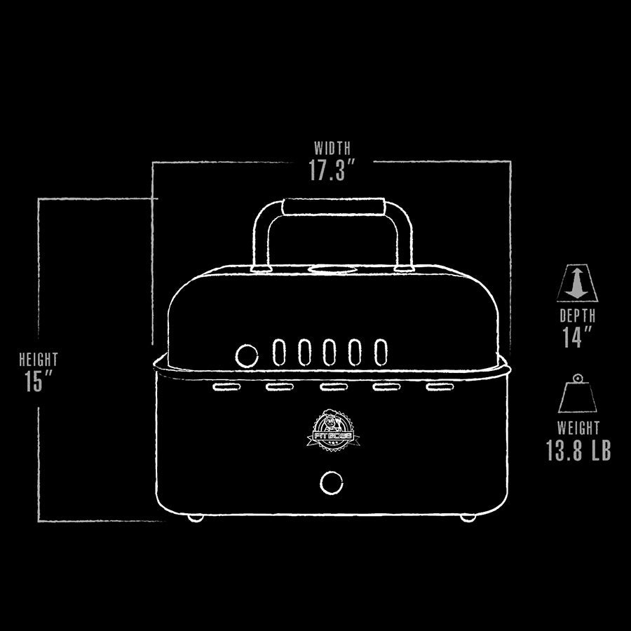 Portable grill exterior dimensions