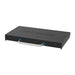 Pit Boss 3-Burner Tabletop Griddle Lid. Black with blue accents. Pit Boss engraved on the cover of the lid.