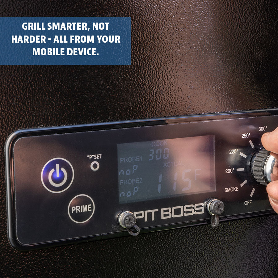 Close up of the pit boss navigator 850 wood pellet grills wi-fi/Bluetooth control board