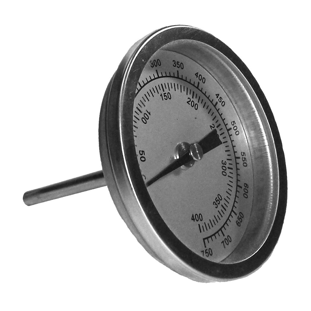 Dome Thermometer. Silver with black.