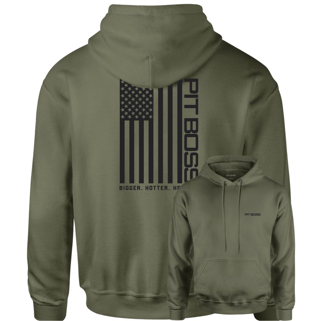 Pit Boss Vertical Flag Hoody - Army Green