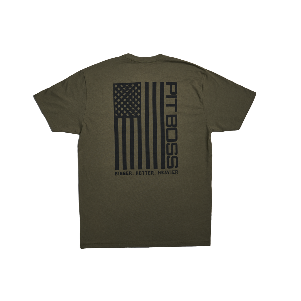 Pit Boss Vertical Flag Men’s T-Shirt - Military Heather Green