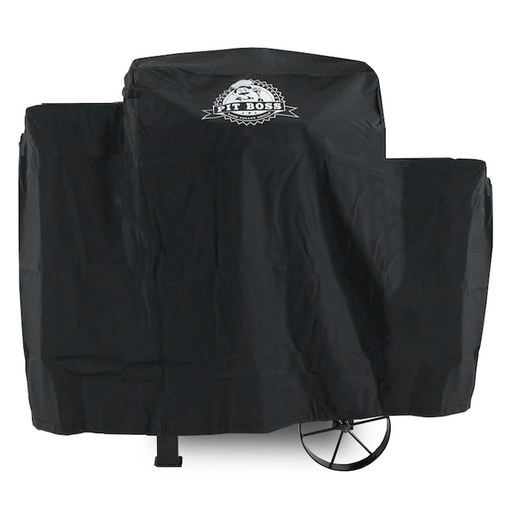 Pit Boss 700R2 Wood Pellet Grill Cover. Black cover with Pit Boss logo in middle.