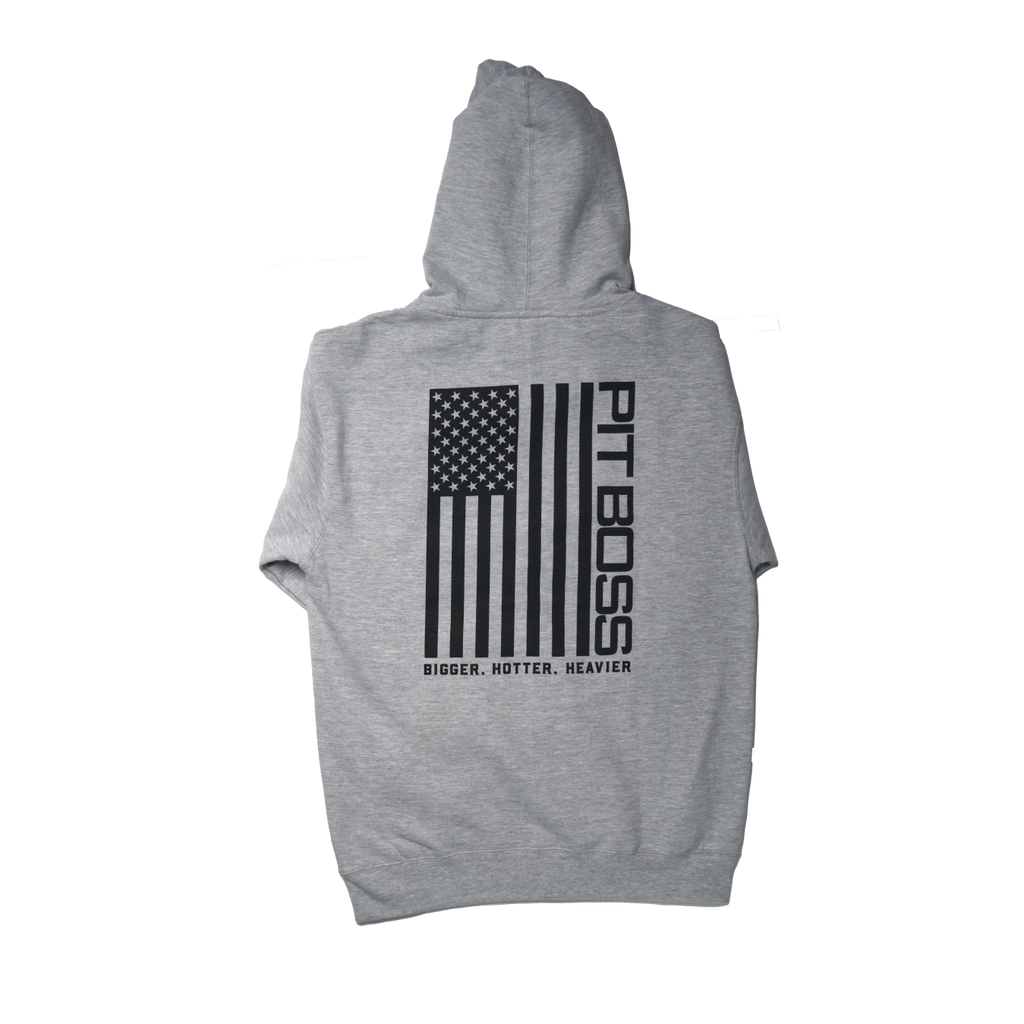 Pit Boss Vertical Flag Hoody - Heather Gray