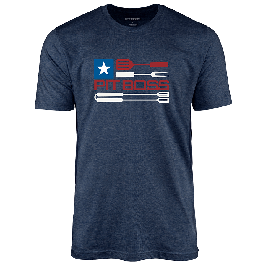 Pit Boss Tools Flag T- Shirt - Navy Heather