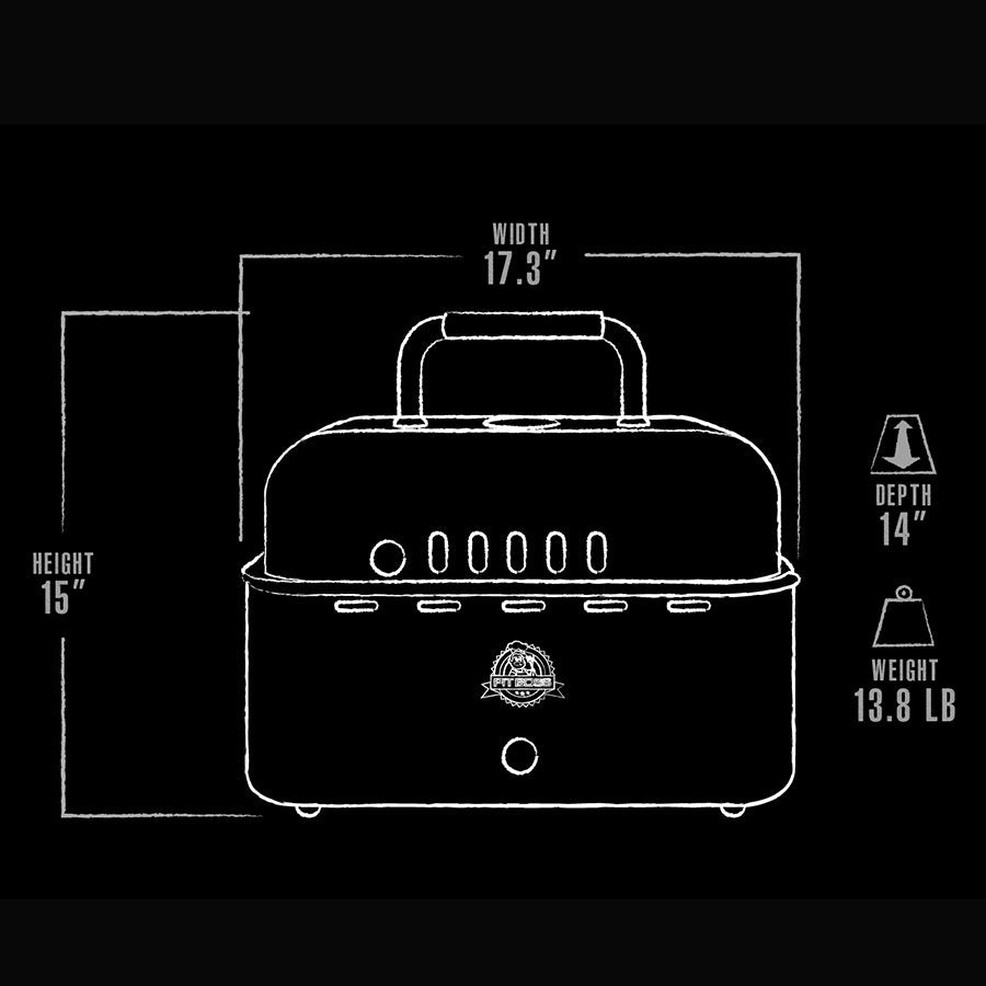 Portable charcoal grill exterior dimensions