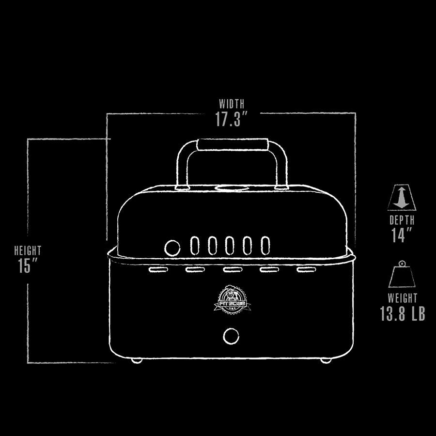 Portable Grill exterior dimensions