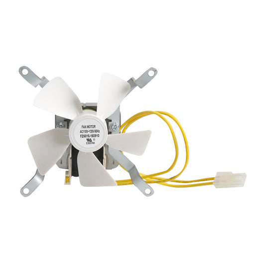 Combustion/Convection fan. White fan with silver. Two Yellow cords. clear end.