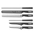 black and silver knife set with pit boss logo and pro series lettering