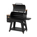 pit boss savannah wood pellet grill onyx edition studio shot, side angle lid open