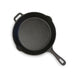 inside of all black cast iron skillet