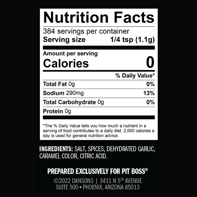 Nutrition Facts on Alberta Black Gold.