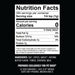 Nutrition Facts on Bold Burger Rub.