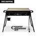 Country Smokers 4-Burner Griddle. Black with beige accents. Comes with free shipping. Country Smokers labeled.