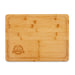 Light colored wood, rectangular shaped board with pit boss logo engraved in corner