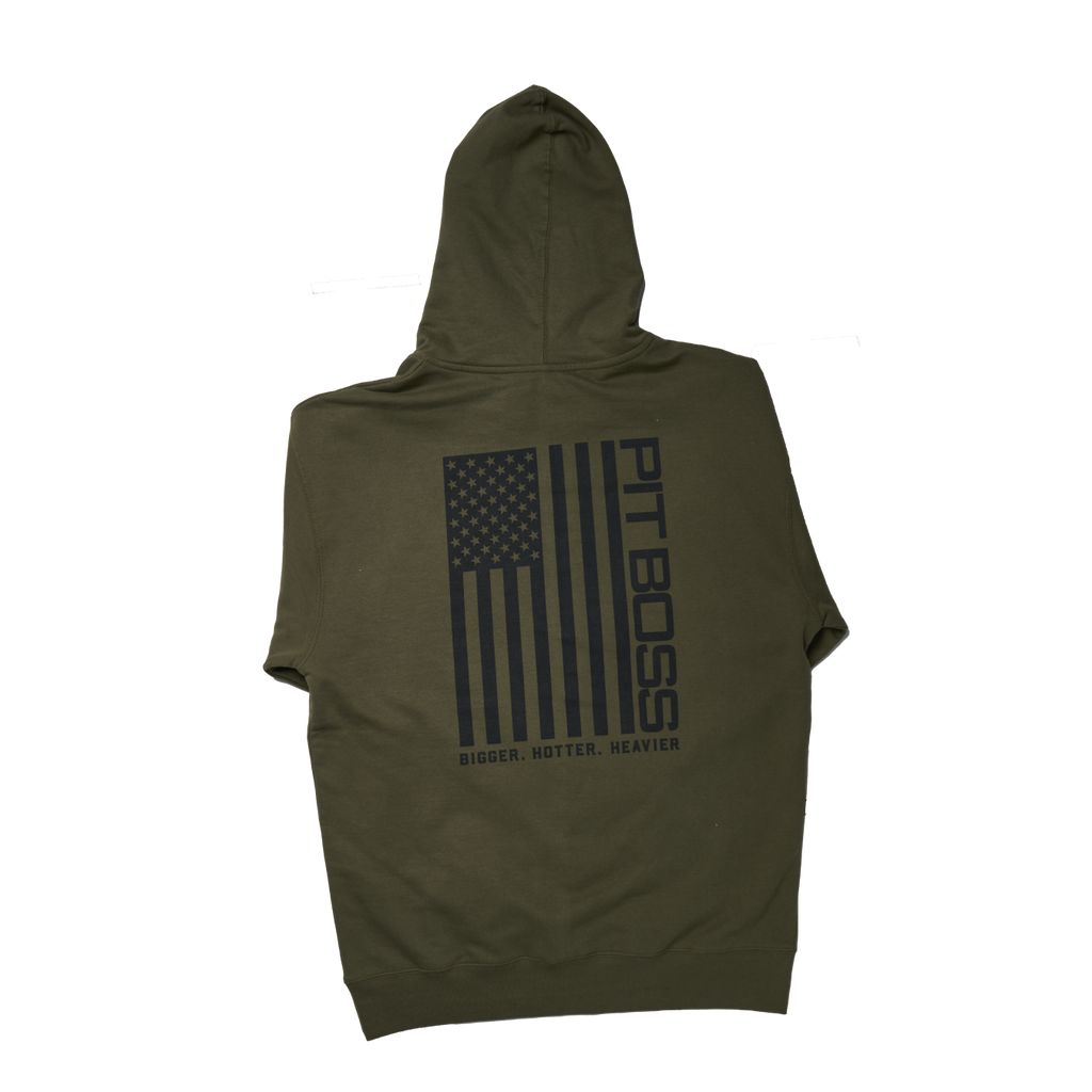 Pit Boss Vertical Flag Hoody - Army Green