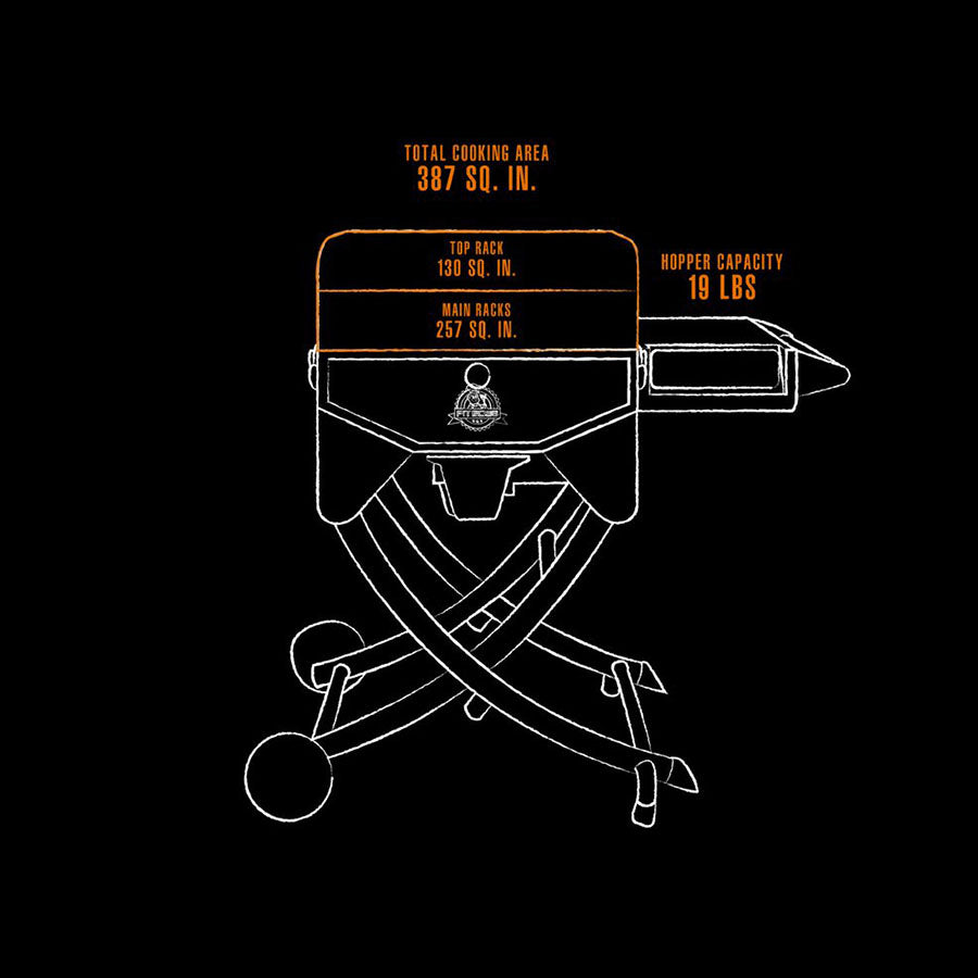 graphic representation of interior grill dimensions