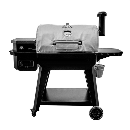 silvery grey insulated grill blanket on pit boss smoker bbq